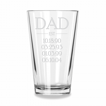 Dad Est | Personalized 16oz Pint Glass